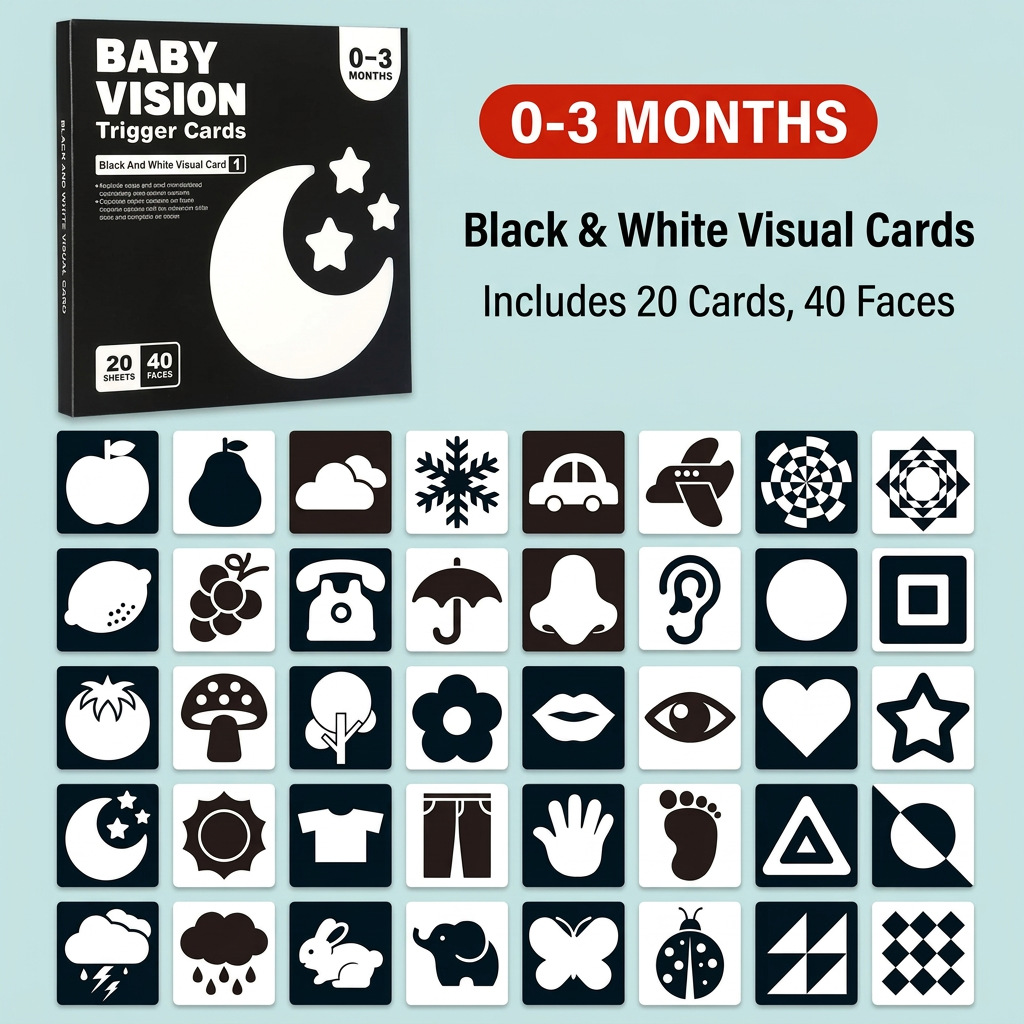 Montessori Baby Learning Flash Cards – Visual Stimulation, Color Recognition & Categorization Set