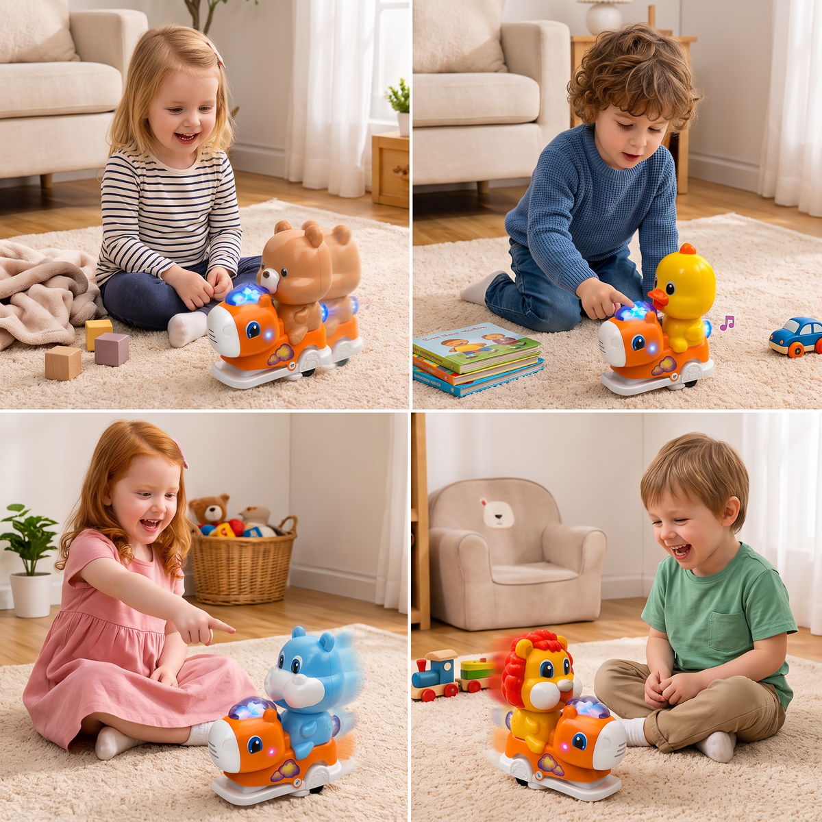 Interactive Animal Swing Toy with Music & Lights