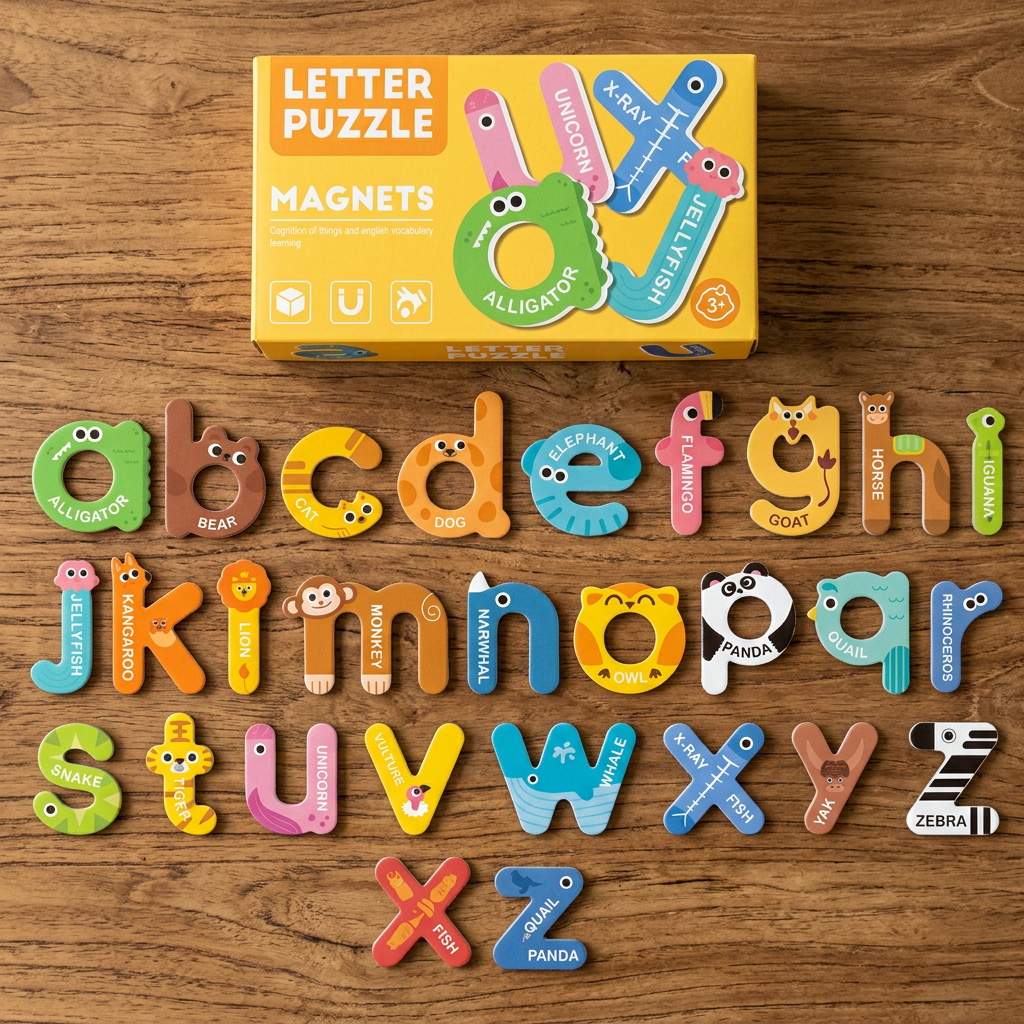 Animal Alphabet & Number Fridge Magnets – Kids’ Spelling and Learning Set