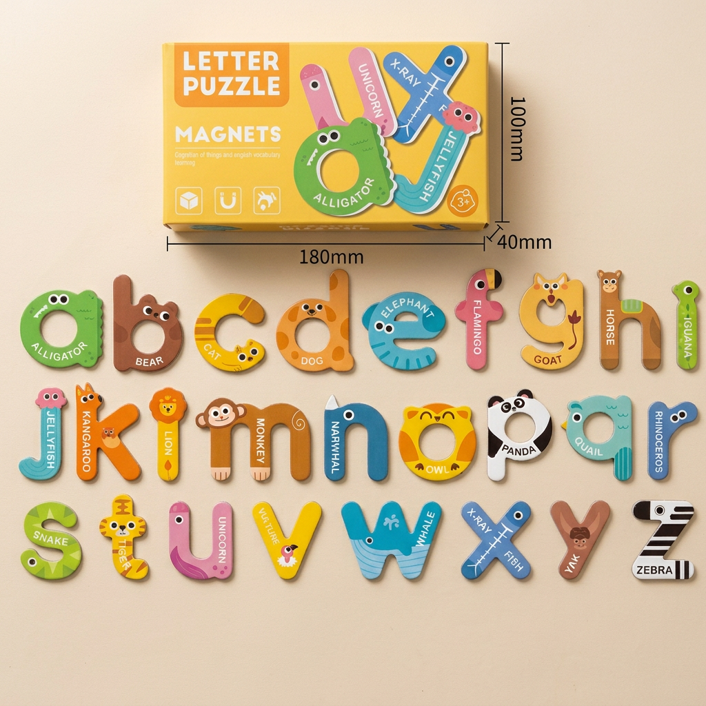 Animal Alphabet & Number Fridge Magnets – Kids’ Spelling and Learning Set