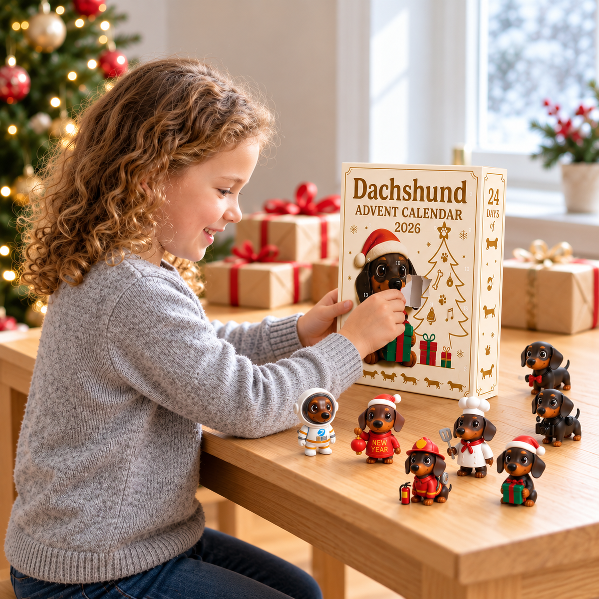 24-Day Dachshund Advent Calendar with Surprise Figurines