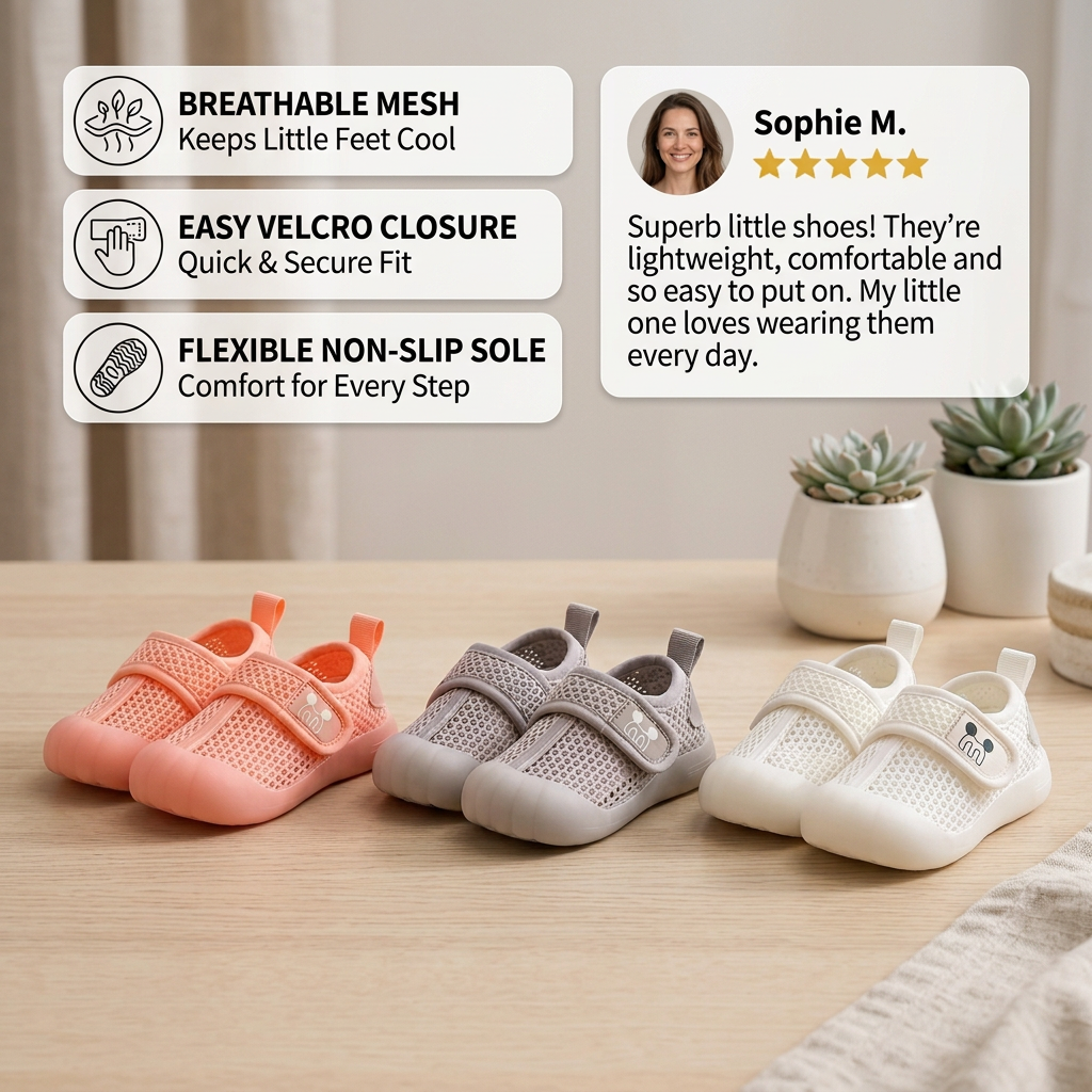 Comfortable Baby Shoes with Soft, Non-Slip Soles