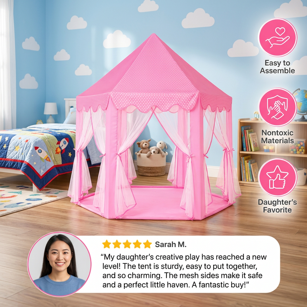 Princess Castle Play Tent for Indoor & Outdoor Fun