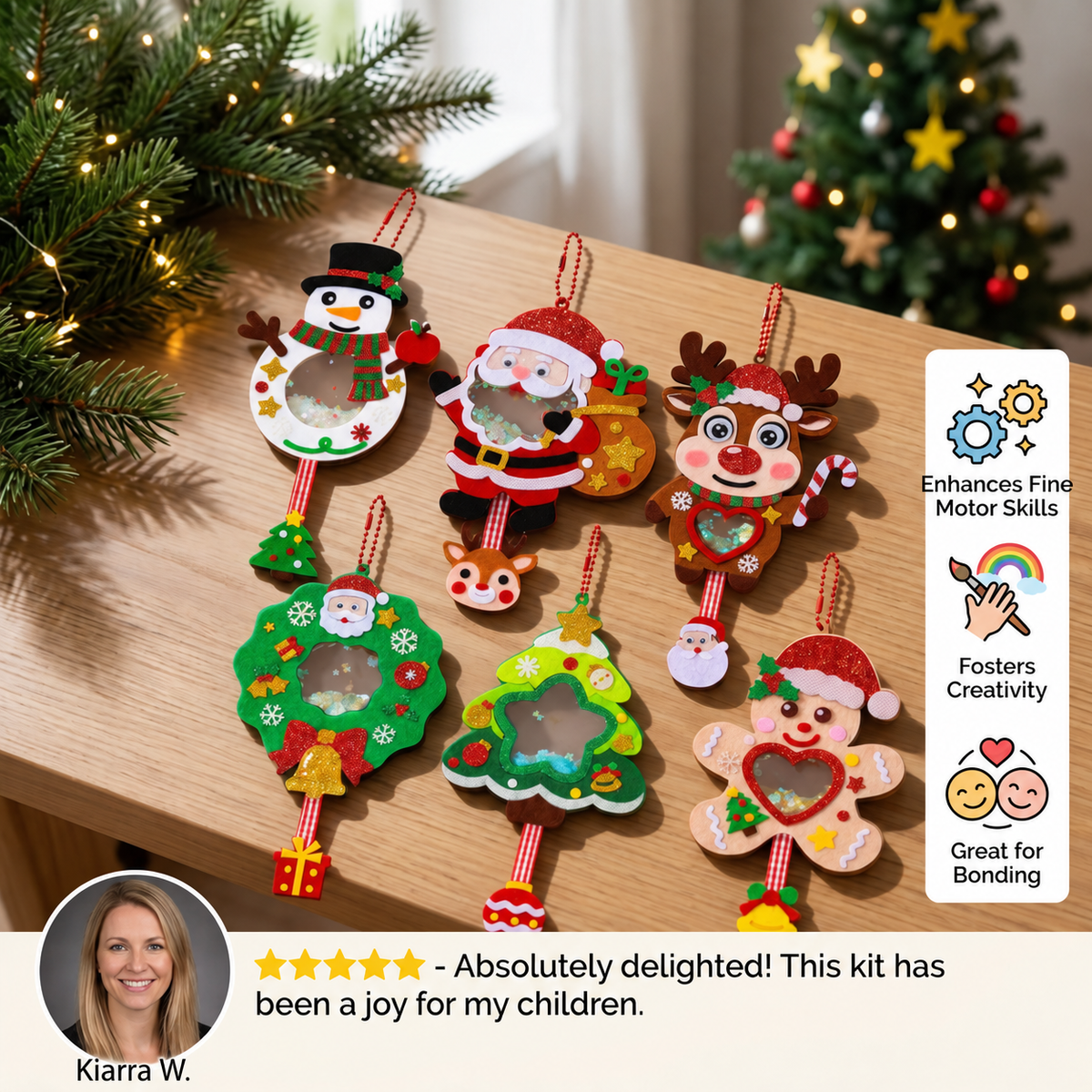 DIY Christmas Shaker Ornament Craft Kit for Kids