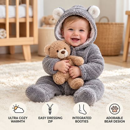 Soft & Cozy Hooded Baby Bear Jumpsuit