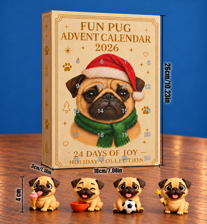 24-Day Pug Advent Calendar with Surprise Figurines