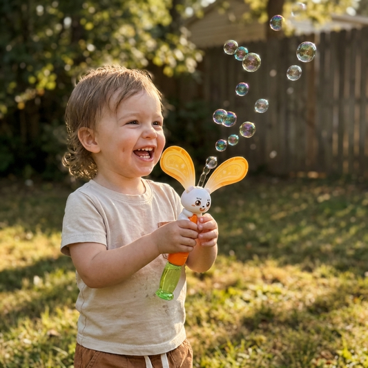 Light-Up Winged Bunny Bubble Maker – Kids Electric Bubble Wand