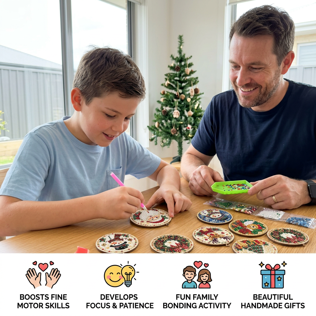DIY Christmas Wooden Ornament Diamond Painting Kit