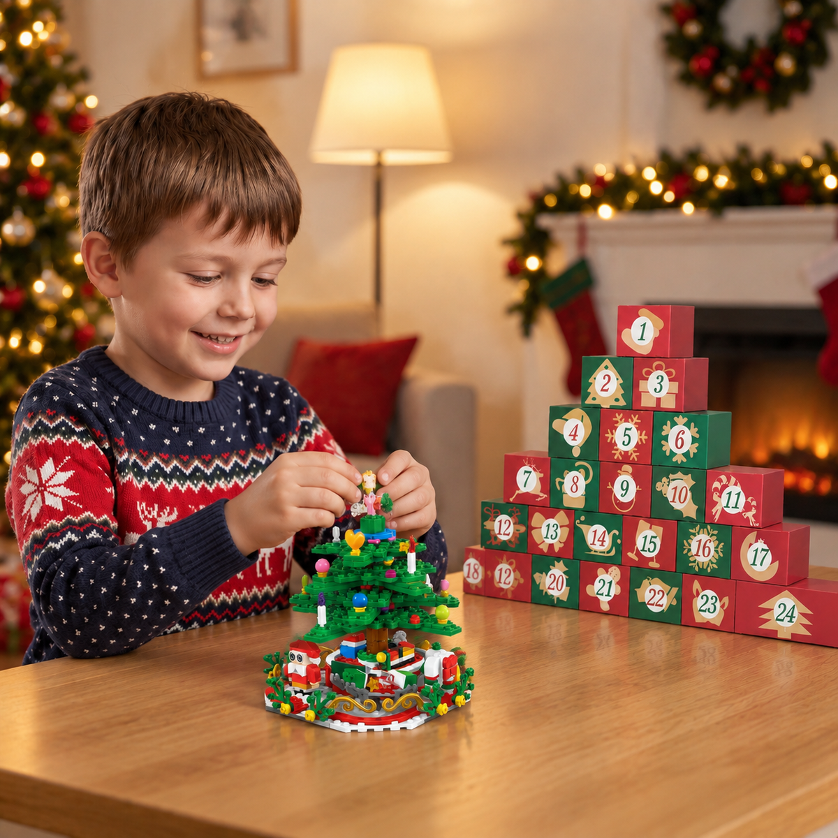 Christmas Tree Building Blocks Advent Calendar for Kids