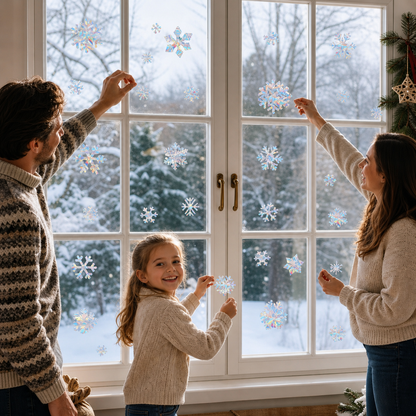 Reusable Snowflake Suncatcher Window Stickers