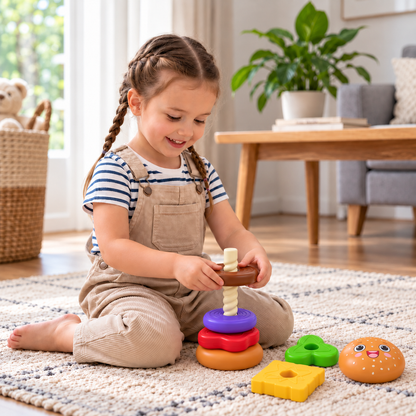 Interactive Rotating Burger Stacking Puzzle