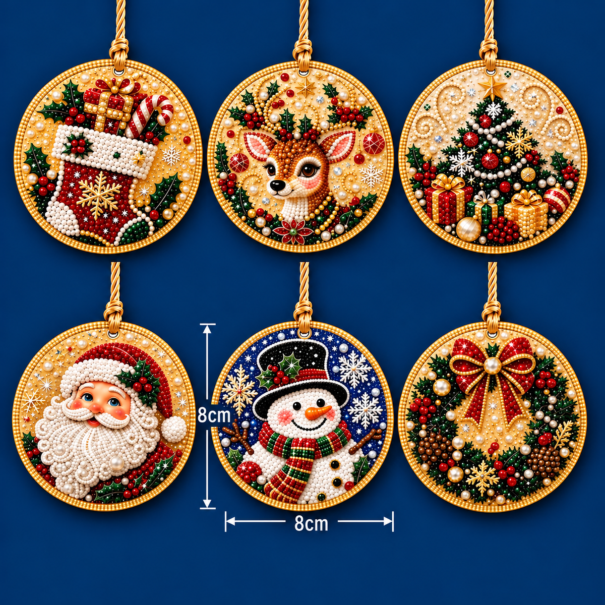 DIY Christmas Wooden Ornament Diamond Painting Kit