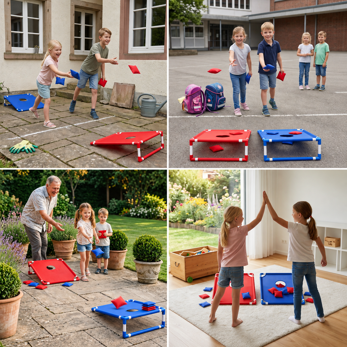 Indoor & Outdoor Two-Color Bean Bag Toss Game for Kids