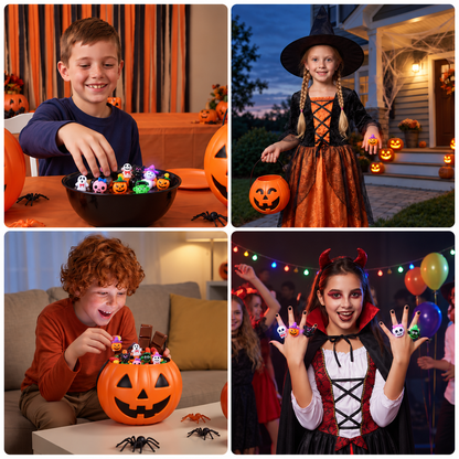 24-Pack Flashing LED Halloween Rings for Kids’ Party Favors & Treat Bags