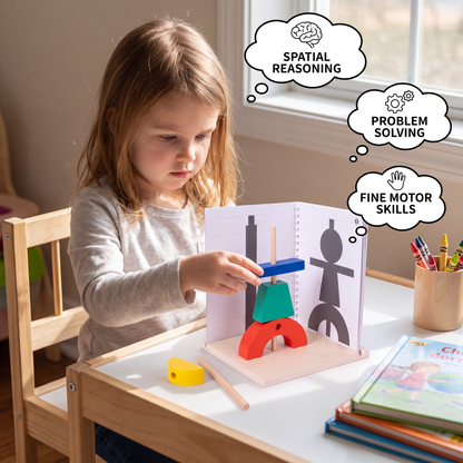 Wooden 3D Shadow Matching & Spatial Thinking Puzzle for Kids