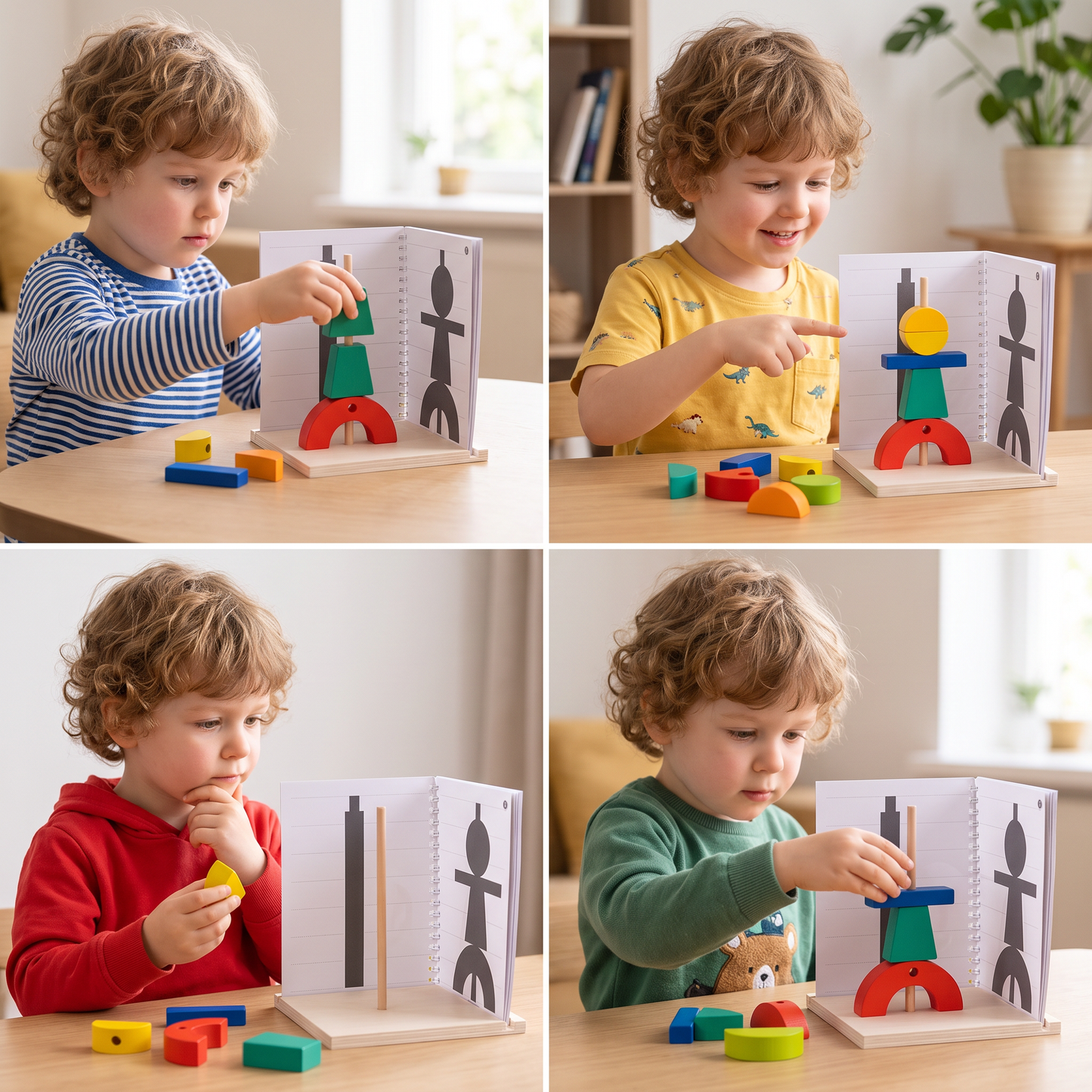 Wooden 3D Shadow Matching & Spatial Thinking Puzzle for Kids