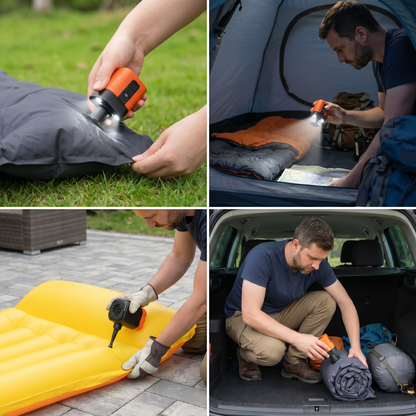 Portable Mini Air Pump with LED Light – Fast Inflate & Deflate