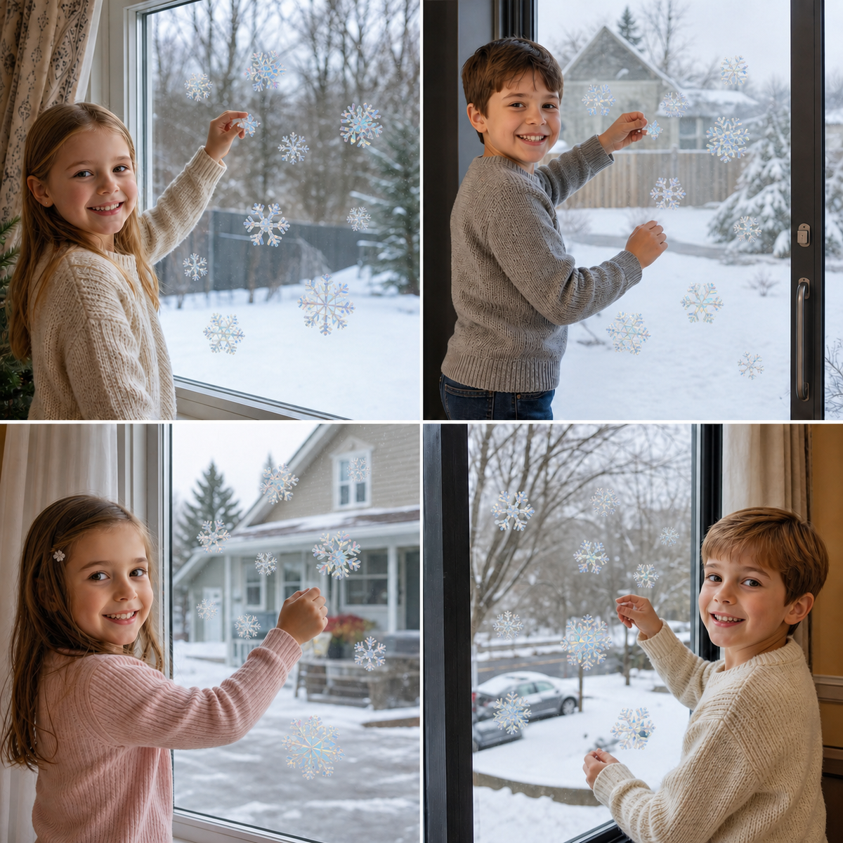 Reusable Snowflake Suncatcher Window Stickers