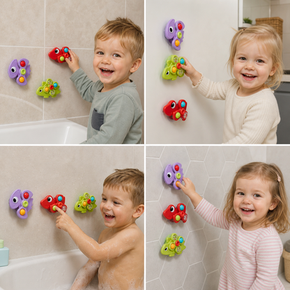 Dinosaur Suction Cup Spinner Toy for Babies & Toddlers Set of 3