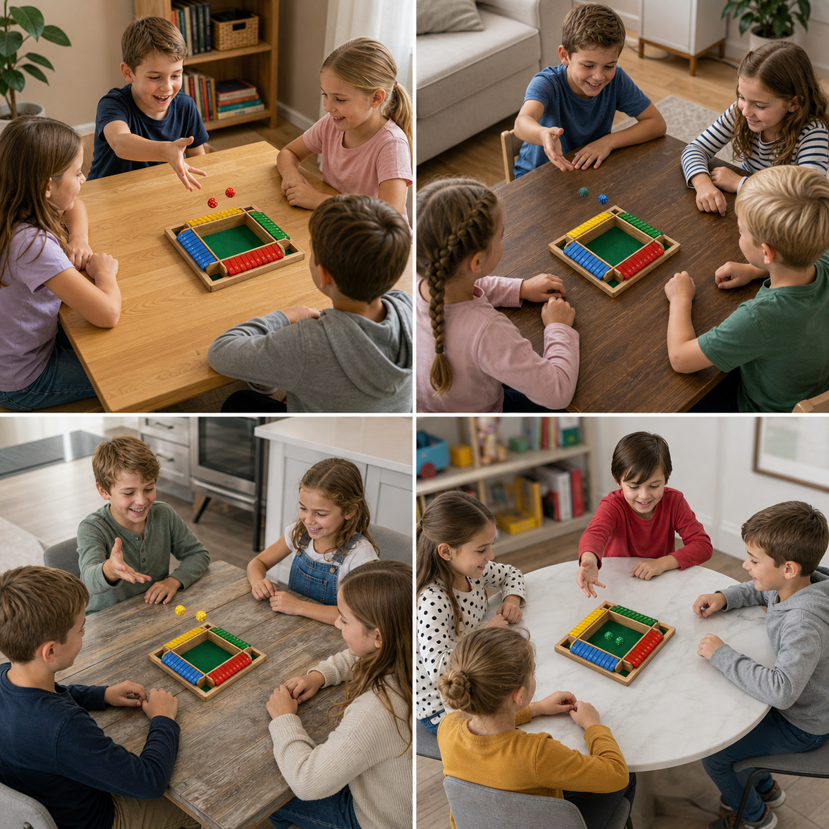 ShutTheBox Family Game 4 Player Set