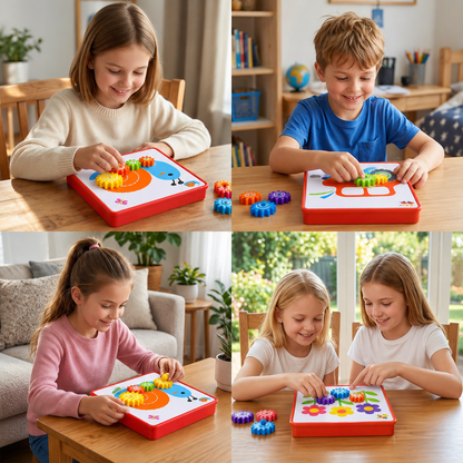 Creative Gear Puzzle Board Travel Box with Activity Cards for Kids