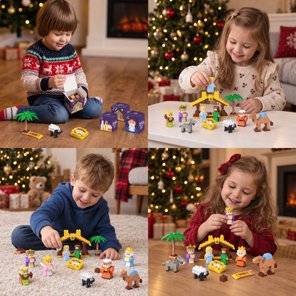 Christmas Nativity Building Blocks Advent Calendar for Kids