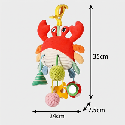 Crab Activity Toy with Pull Cord, Rattle & Teether for Babies