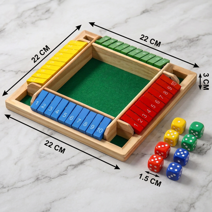 ShutTheBox Family Game 4 Player Set