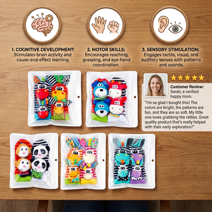 Sensory Baby Plush Socks and Wristband