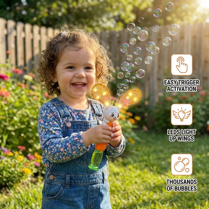 Light-Up Winged Bunny Bubble Maker – Kids Electric Bubble Wand