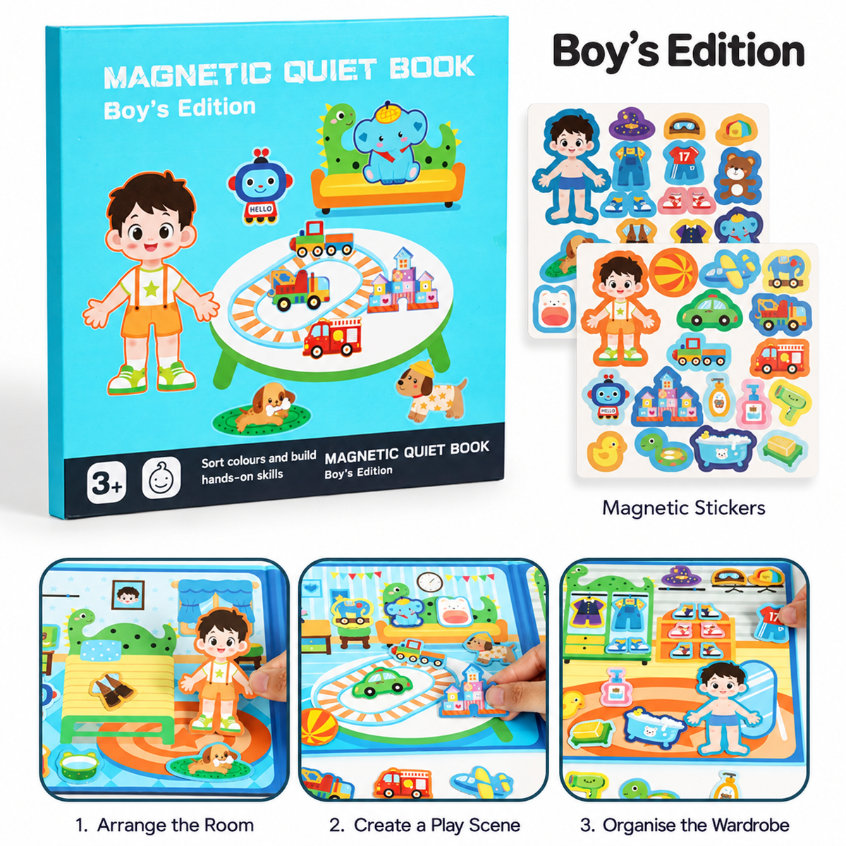 Montessori Magnetic Quiet Book – Creative Dress-Up & Scene Play