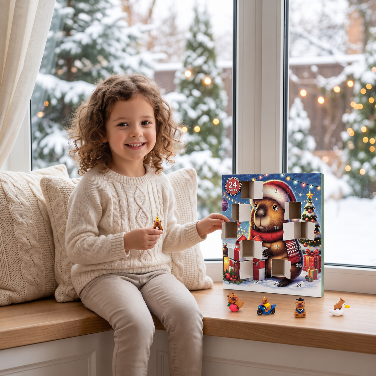 24-Day Capybara Christmas Advent Calendar - 24 Cute Mini Figures