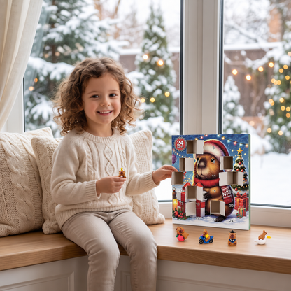 24-Day Capybara Christmas Advent Calendar - 24 Cute Mini Figures