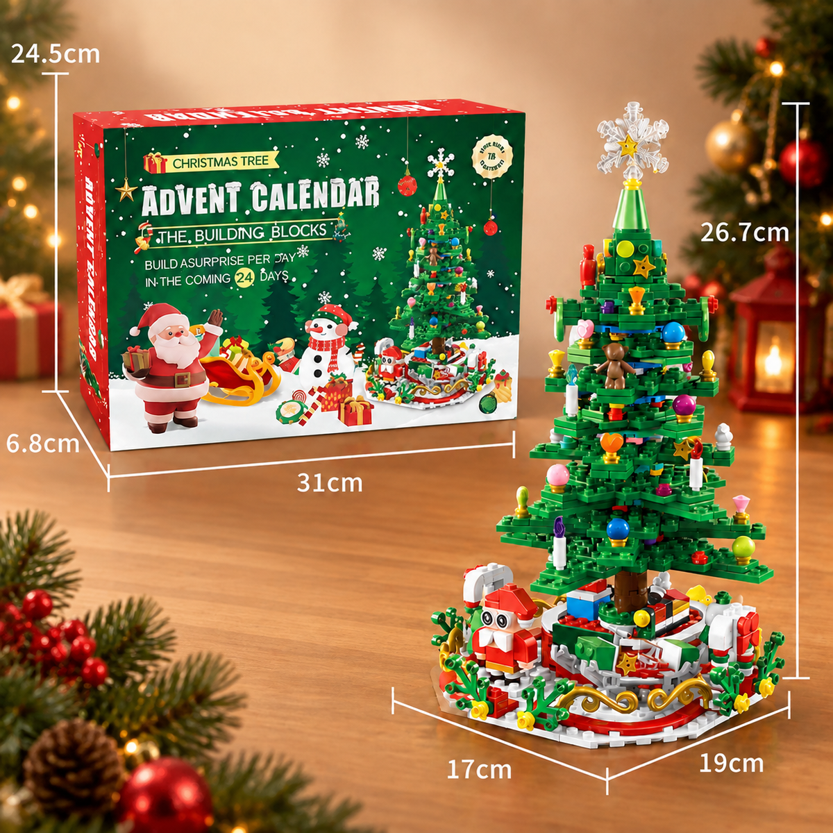 Christmas Tree Building Blocks Advent Calendar for Kids