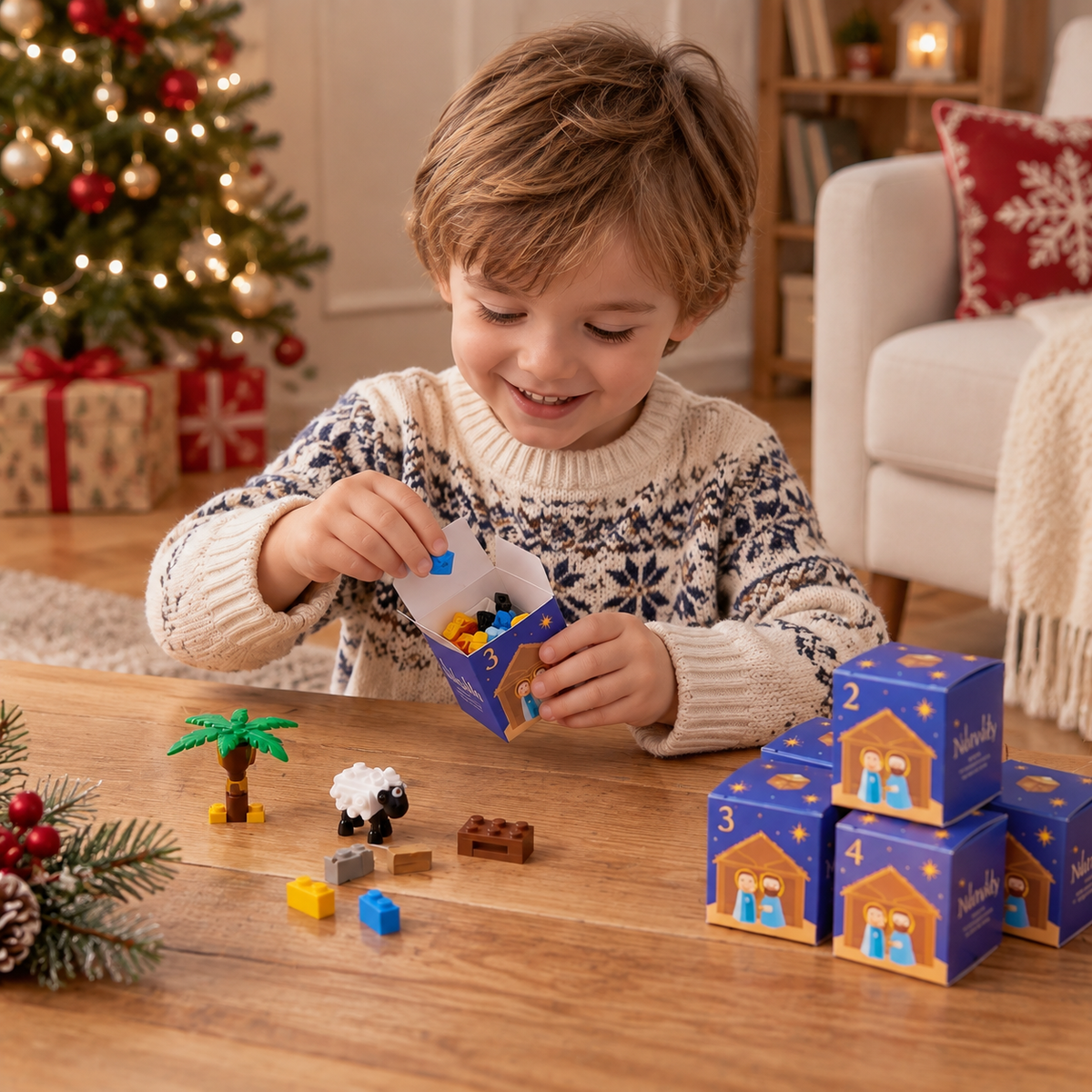 Christmas Nativity Building Blocks Advent Calendar for Kids
