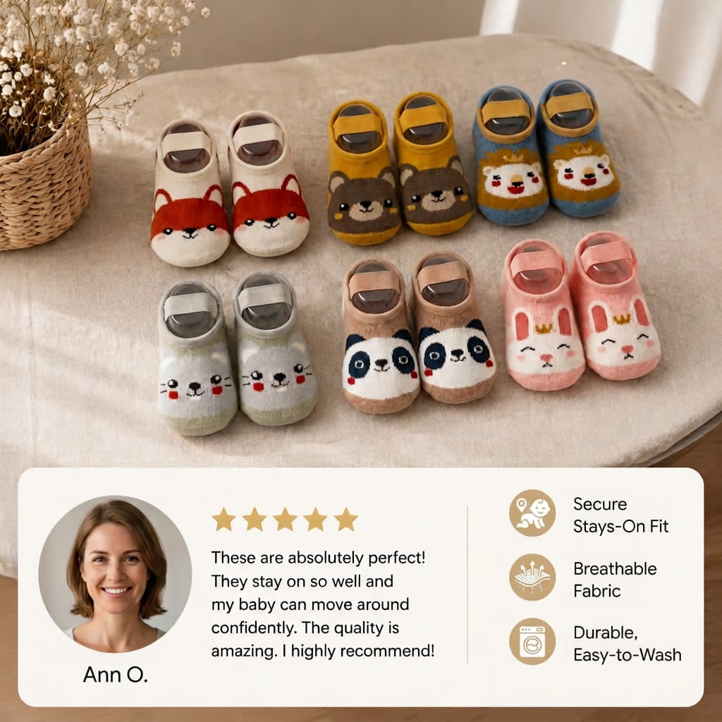 Non-Slip Cartoon Sock Shoes for Babies & Toddlers