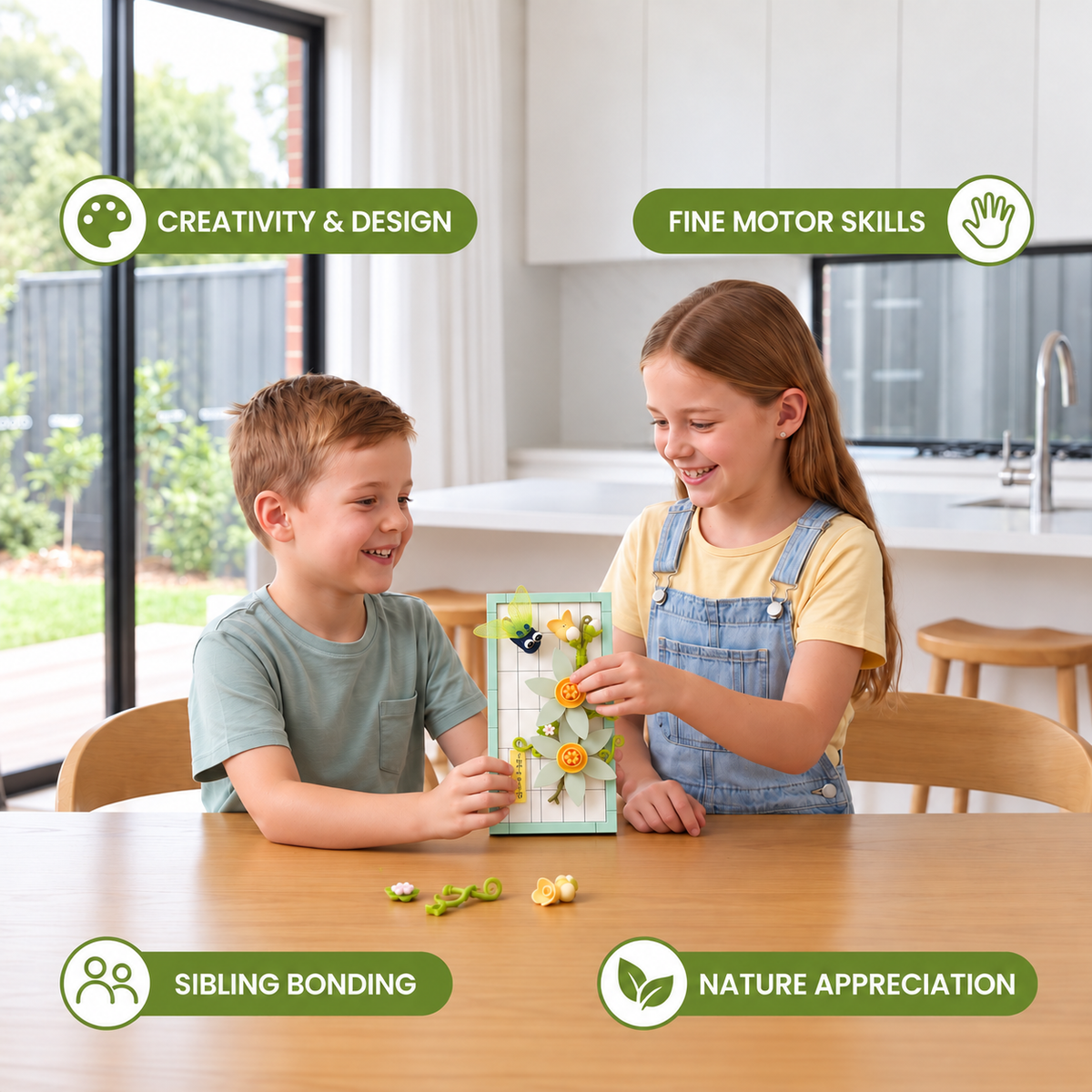 DIY 3D Nature Frame Building Blocks Set – Flowers & Insects