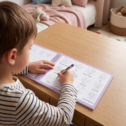 Reusable Grooved Handwriting Practice Books for Kids – 6-Piece Tracing & Writing Set