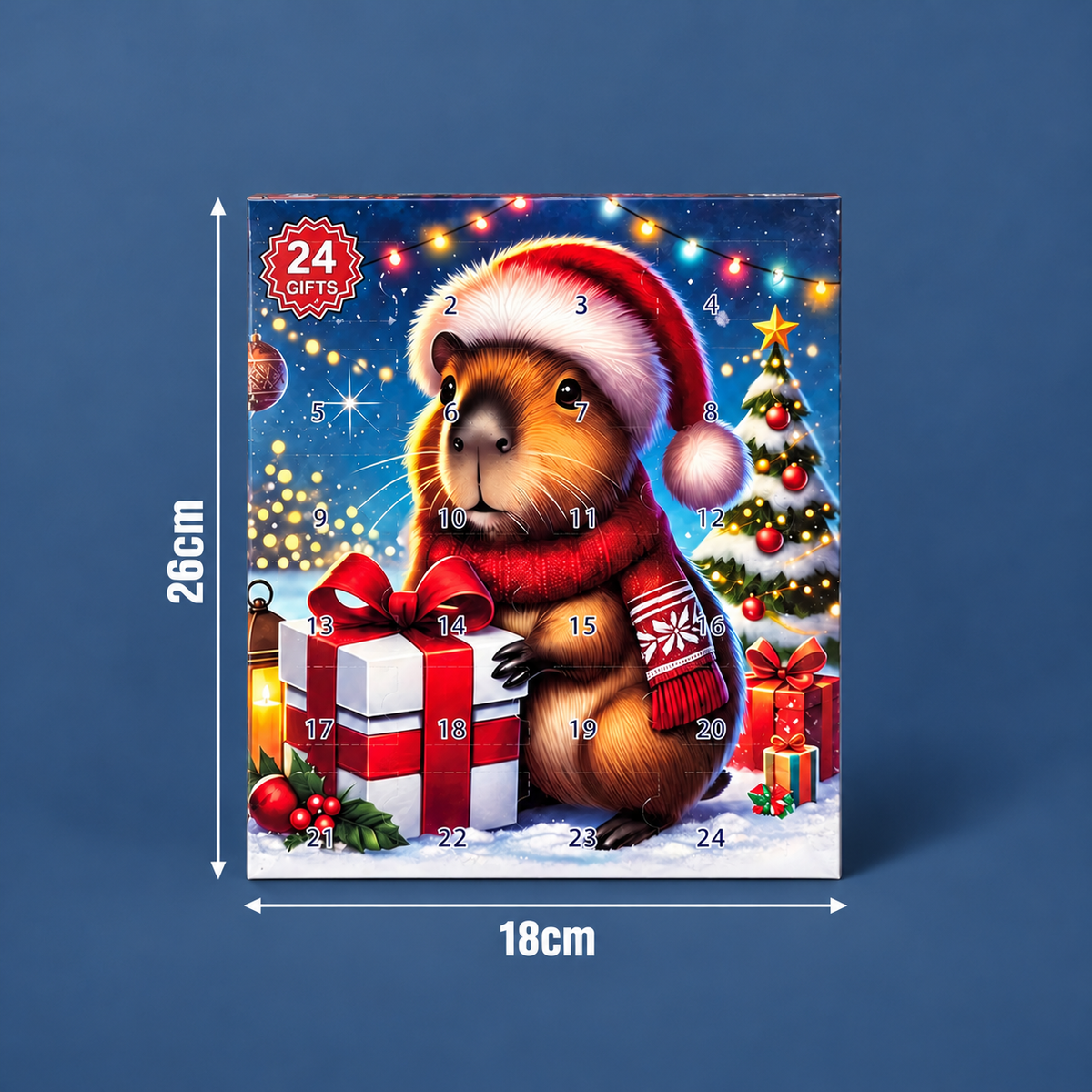 24-Day Capybara Christmas Advent Calendar - 24 Cute Mini Figures