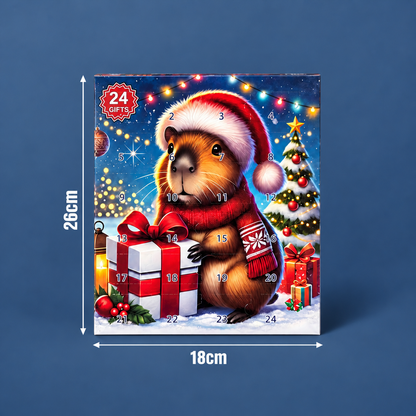 24-Day Capybara Christmas Advent Calendar - 24 Cute Mini Figures
