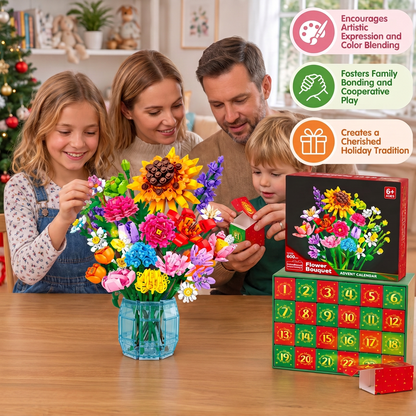Christmas Building Block Flower Bouquet Advent Calendar