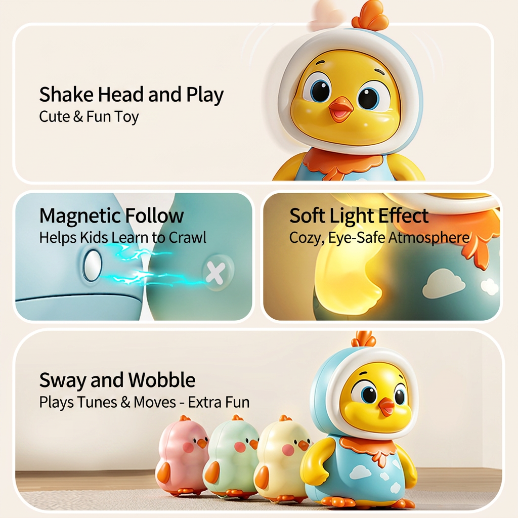 Wobbling Chicken Tummy-Time Toy