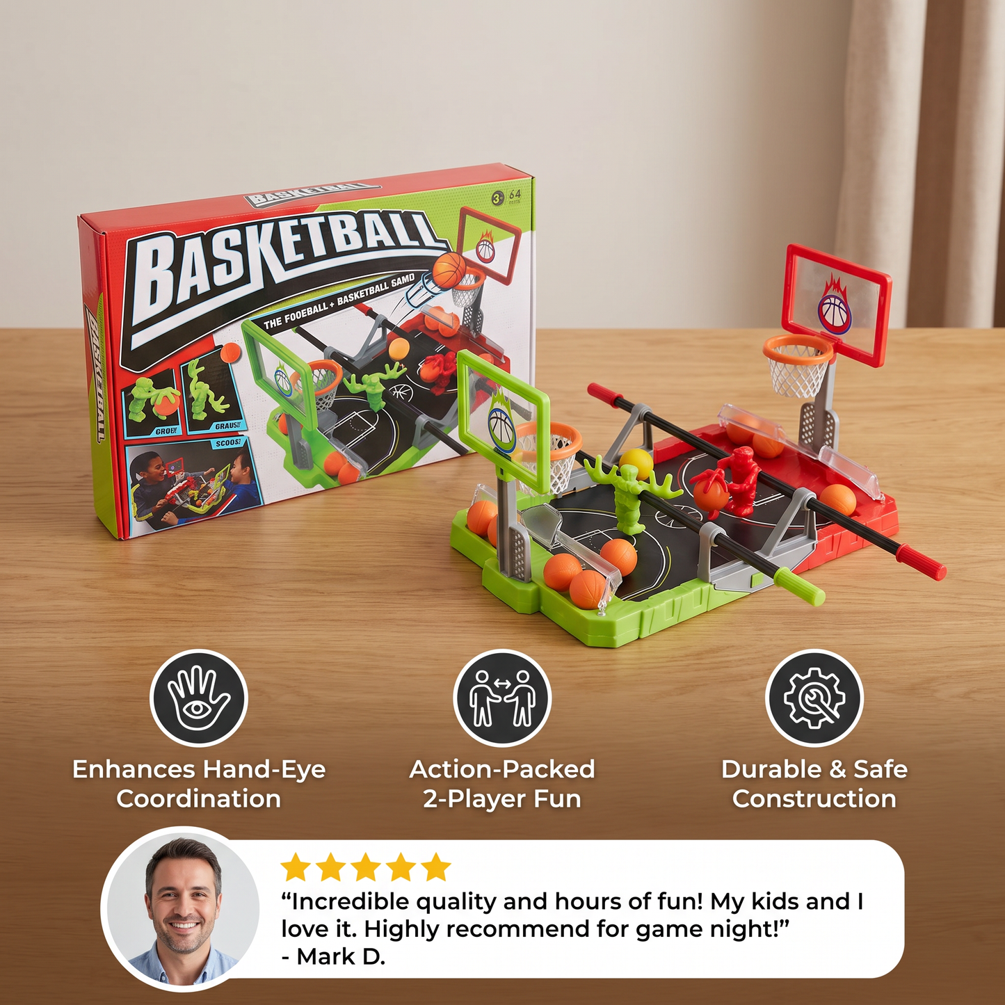 Mini Basketball Battle Game – 2-Player Tabletop Hoops Challenge