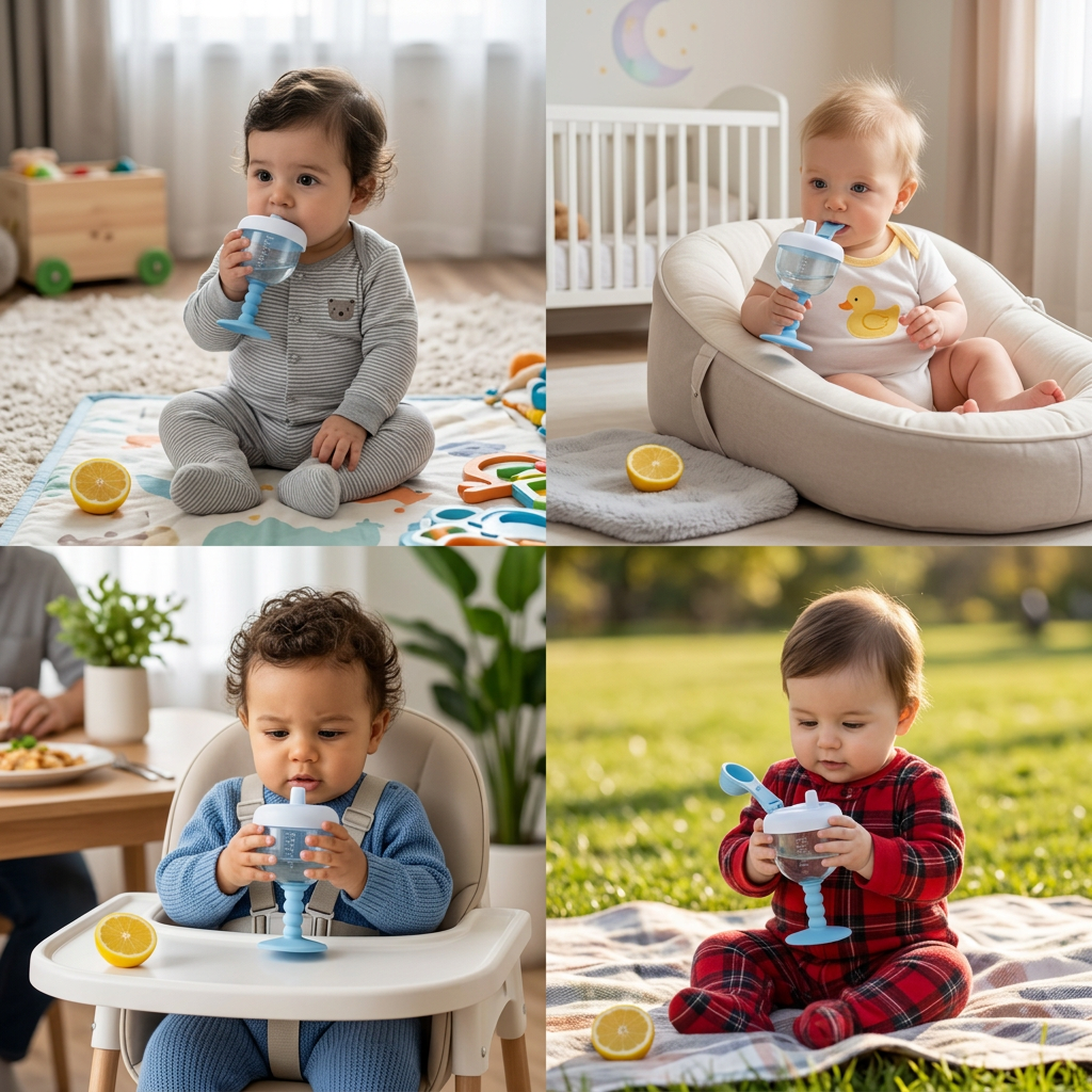 Spill-Proof Baby Straw Training Cup