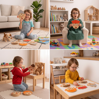 Wooden Facial Expressions & Emotions Learning Toy for Kids