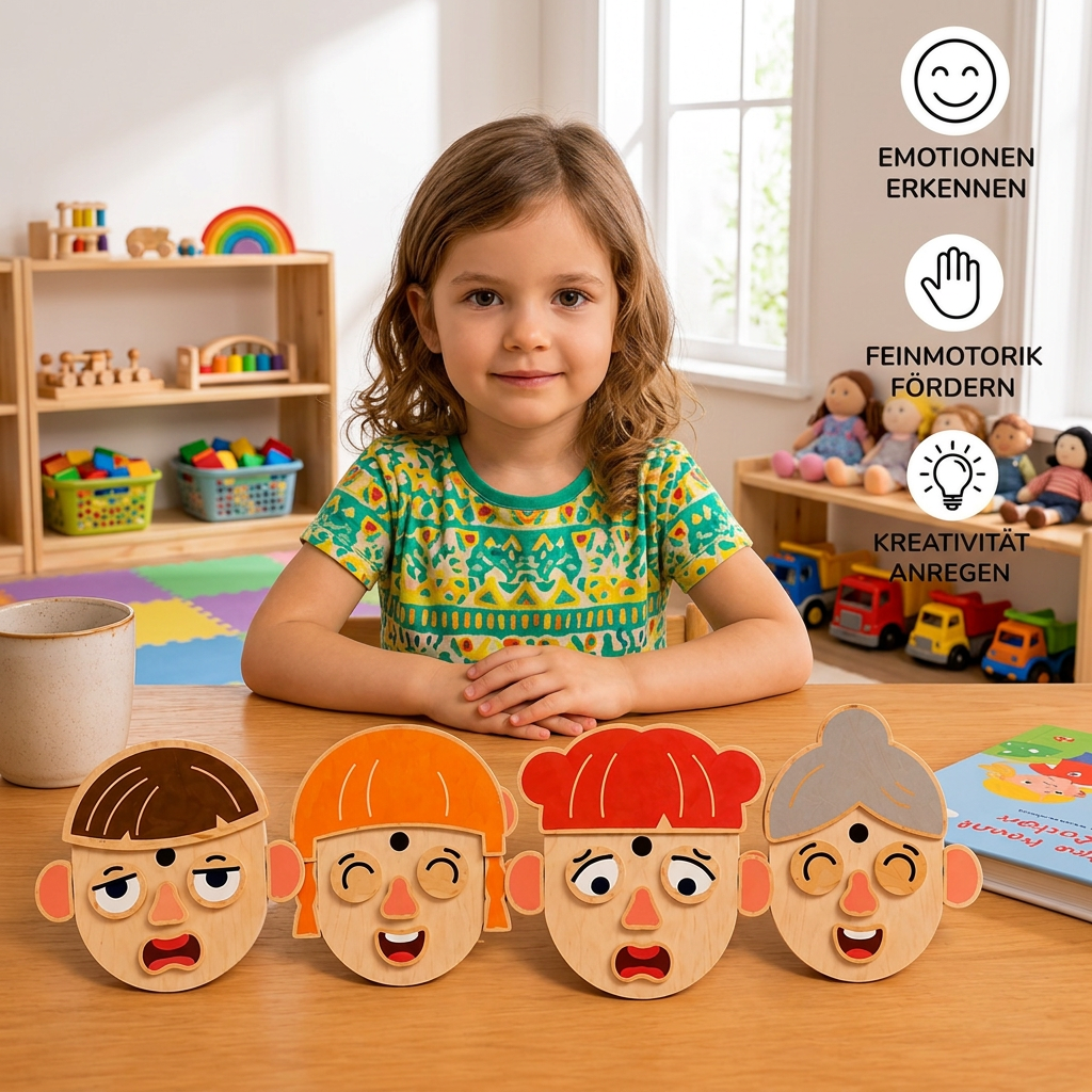 Wooden Facial Expressions & Emotions Learning Toy for Kids