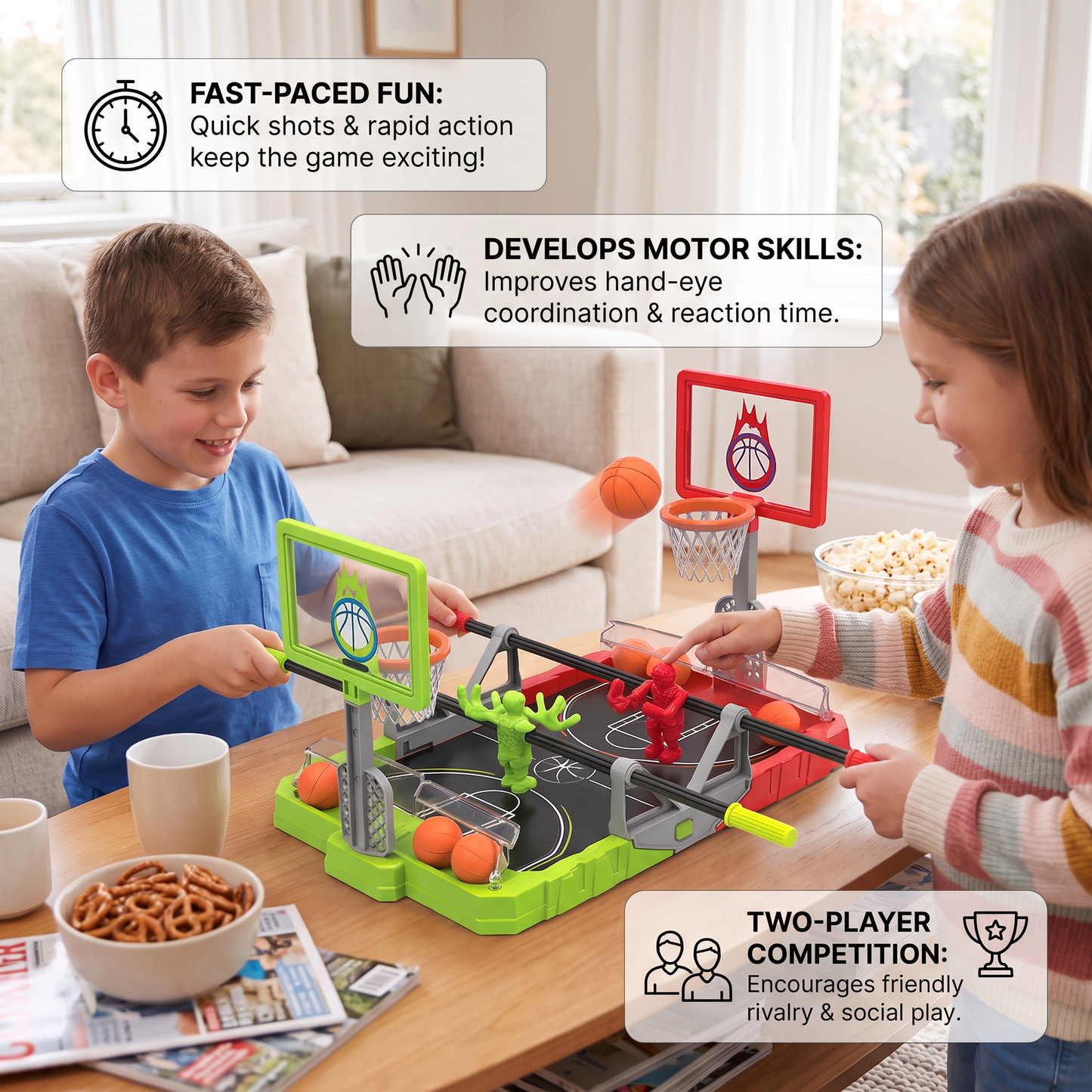 Mini Basketball Battle Game – 2-Player Tabletop Hoops Challenge