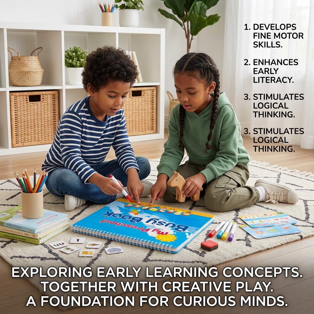 Montessori Busy Book – Reusable Preschool Learning Activity Book