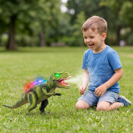 Remote Control Walking T-Rex – RC Dinosaur with Spray Mist, Lights & Sound