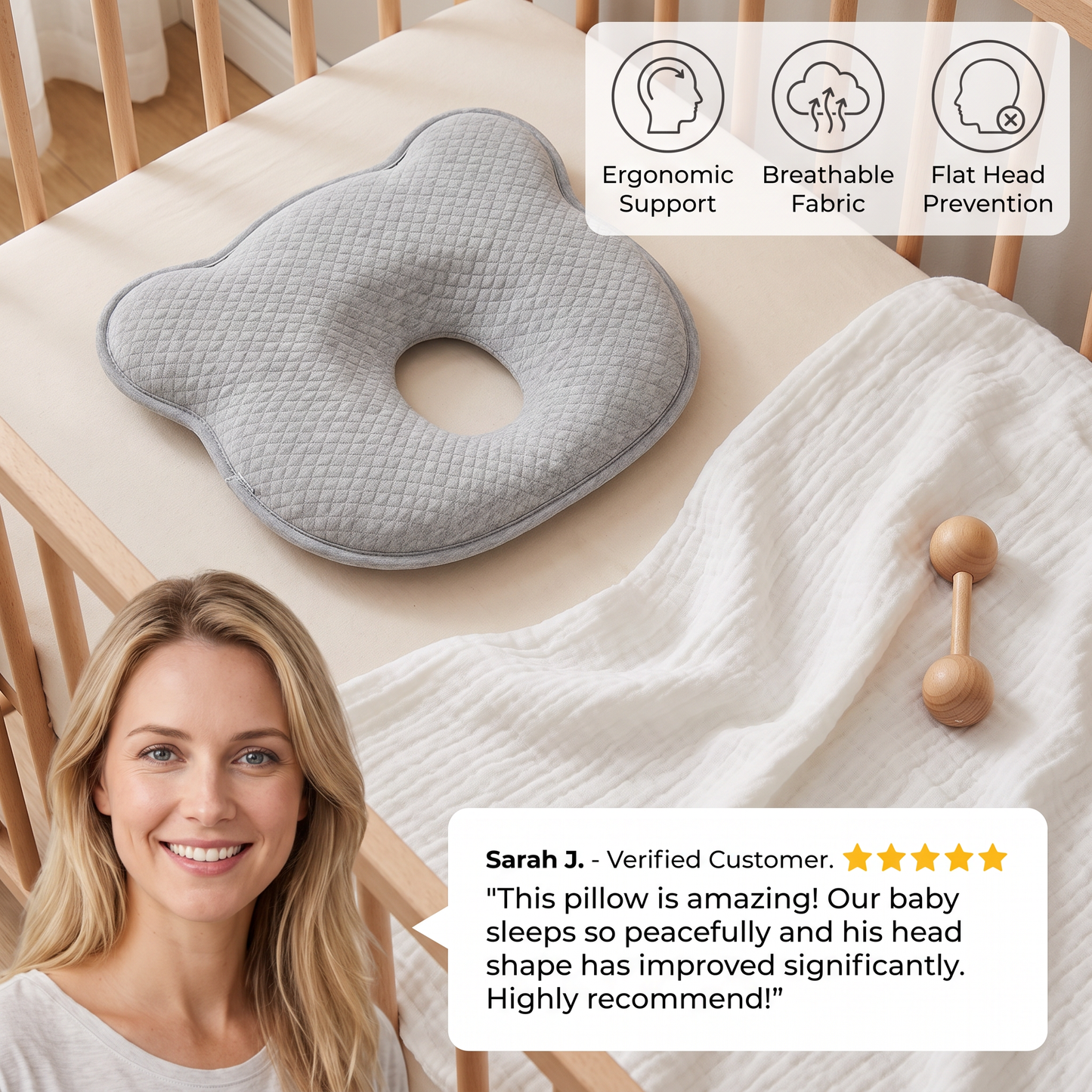 Memory Foam Baby Comfort Support Pillow